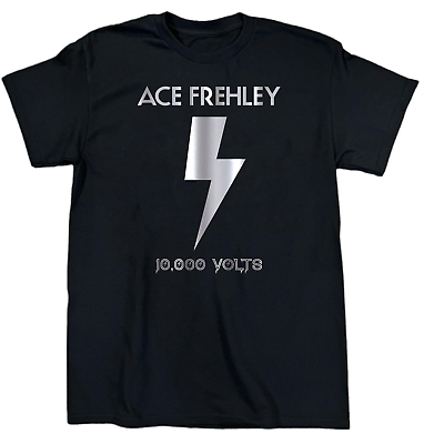 #ad Vtg Ace Frehley 10000 Volts Cotton Black All Size Unisex Shirt MM1360 $18.99