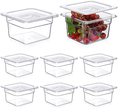 #ad #ad Clear 1 6 Size Food Pan Restaurant Containers with Lids Square Cambro Food Stora $70.45