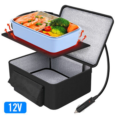 Portable Food Warmers Electric Heater Lunch Box Mini Oven 12V Car Power Black $26.88