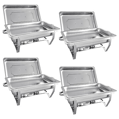 Rectangular Chafing Dishes 4 Pack 8QT Food Warmer for Parties Buffets $91.99