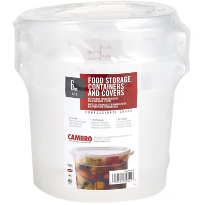 Cambro round Translucent Container with Lid 6 Qt. 2 Pk. FREE SHIPPING $18.83