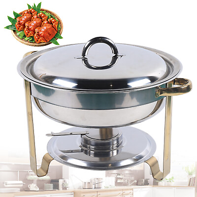 #ad Round Chafing Dish Buffet Chafer Food Warmer Set Stainless Steel4L with Lid $22.80
