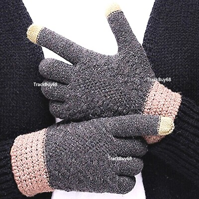 Men Women Winter Snow Gloves Touchscreen Ski Windproof Warm Thick Knit Thermal $14.48