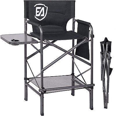 #ad #ad 30.7″ Seat Height Directors Chair Folding Bar Stool Tall Foldable Chair $198.99