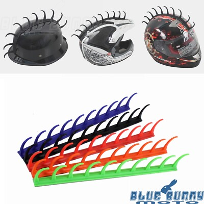 #ad Universal Motorcycle 5 Colors Soft Rubber Shark Helmet Mohawks Sticker Unisex AU $14.44