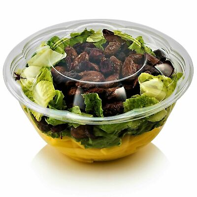 #ad 24oz Clear Plastic Disposable Salad Containers Set with Airtight Proof Lids $265.99