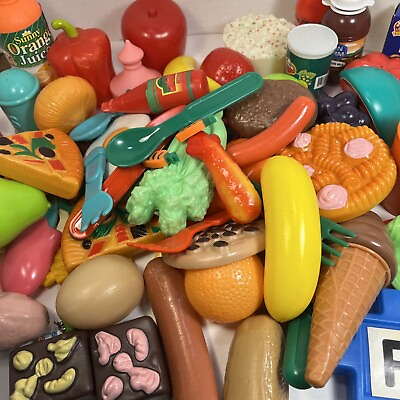 #ad Plastic Children’s Play Food Kids Kitchen Veggies Eggs Bread Fruits $19.50