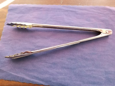 #ad ONE TONGS LIGHT WEIGHT STAINLESS STEEL SALAD UTILITY 12quot; LONG 1.5 mm TONG $10.50