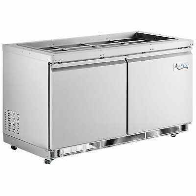 #ad 60quot; Stainless Steel Refrigerated Salad Bar Cold Food Table $4308.17
