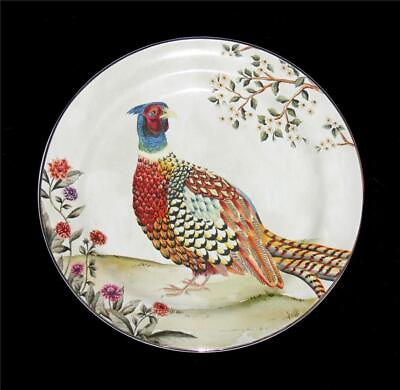 #ad Pottery Barn Botanical Harvest Pheasant Bird Durable Matte Finish Dinner Plate $22.99