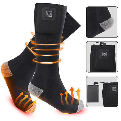 #ad Men Women Electric Heated Socks Winter Foot Warmer Skiing Hunting Socks $12.45