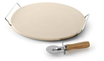 Pampered Pizza Stone Round Calzones Baking Crispy Pizzas Chef Oven Natural Large $21.49