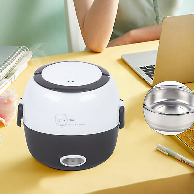 Portable Electric Lunch Box Bento Heater Stainless Steel Food Heating Container $25.72
