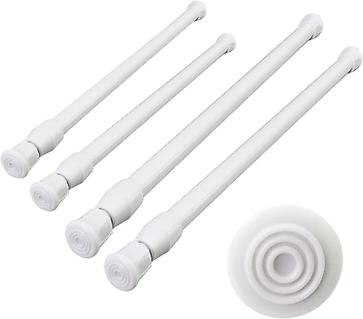 #ad #ad Luckkyme 4 Pack Cupboard Bars Adjustable Spring Tension Rods Refrigerator Bar Cu $14.43