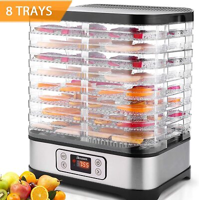 5 8Trays Electric Food Dehydrator Machine Commercial Fruit Jerky Beef Meat Dryer $56.49