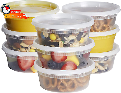 #ad Plastic Deli Disposable Food Storage Containers with Airtight Lids Slime Con $25.62