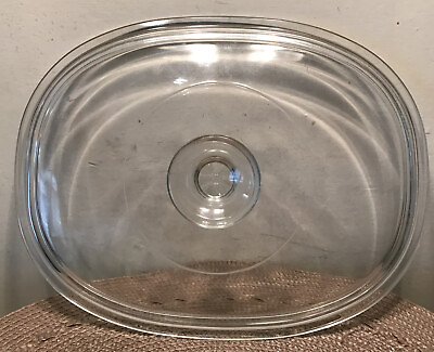 Clear Glass Oval Lid 9 3 4” Total Inside 9 1 4”Outside Rim Fit Many Brands I $14.83