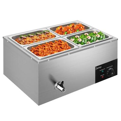 #ad 20L Electric Countertop Service Food Warmer 4 Pan Steam Restaurant Catering New $73.99