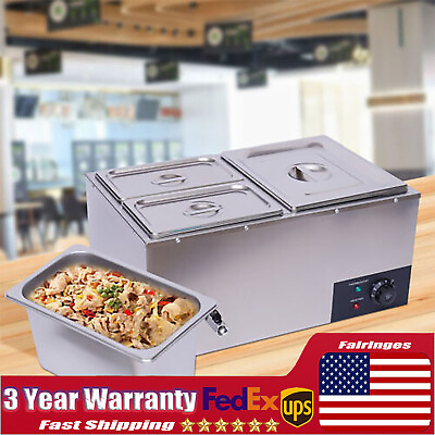 #ad Stainless Steel Countertop Food Warmer Commercial Catering Display Steam Table $106.00