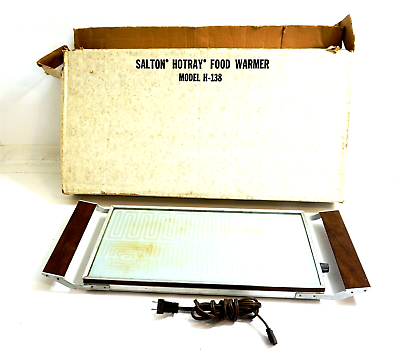 Vintage SAXTON HOTRAY Food Warmer Tray model H 138 with Original Box 24quot; Long $24.49