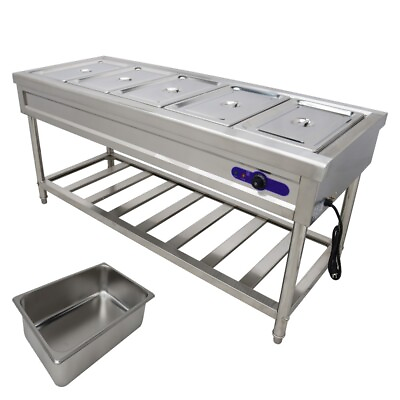 #ad 110V 5 Pans Bain Marie Buffet Food Warmer Electric Steam Table 2kw 4quot; Deep Stand $845.06