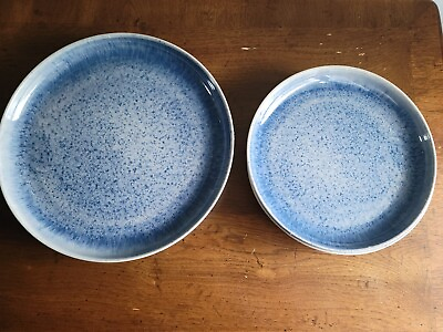 #ad #ad Pottery Barn Azure Melamine Dishes 8 piece 4 Salad 4 Dinner Plates Blue Outdoor $64.00