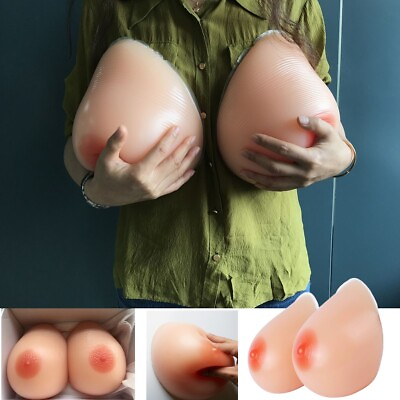 #ad 2Pc Silicone Breast Forms Fake Boobs False Breast for Mastectomy Transgender lot $39.37