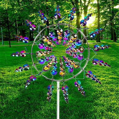 #ad #ad Magical Wind Powered Kinetic Windmill Metal And Sculpture Spinner Garden Unique $19.98