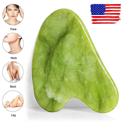 Gua Sha Board Facial Massage Chinese Medicine Natural Jade Stone Scraping Tool $6.07