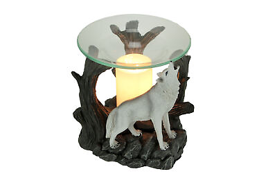 #ad Starlight Symphony Howling White Wolf Electric Essential Oil Burner Aroma Lamp $47.06