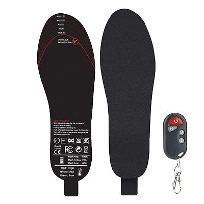 #ad Rechargeable Heated Insoles Remote Control Electric Foot Warmer Warming Insoles $93.49