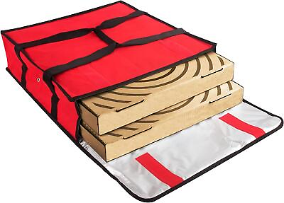 #ad Pizza Carrier Insulated Bag Large for Deliveries 20x20 Food Bag Red $26.49