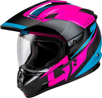 #ad GMAX GM 11 Decima Dual Sport Motorcycle Helmet Black Pink $149.95