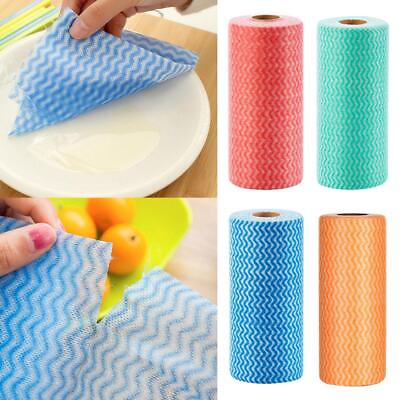 50Pcs Roll Disposable Dish Cloth Home Cleaning Towels Wiping Pad Ra gs NEW R5 P2 $5.69