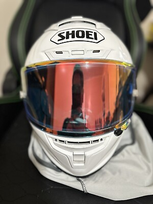 #ad Shoei X Fourteen White Full Face Motorcycle Helmet With Sena 30k. $800.00