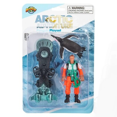 #ad Artic Play Set With Explorer Action Figure High Tech Snowboard Penguin $6.99