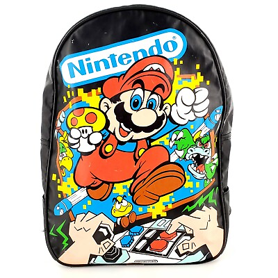 #ad Vintage 1988 Nintendo Of America Mario Backpack 10.5quot; x 14quot; Rare $200.00
