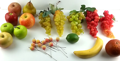 #ad Fruits and Vegetables Faux Food Display Staging Vintage Decorations Lot of 25 $39.96