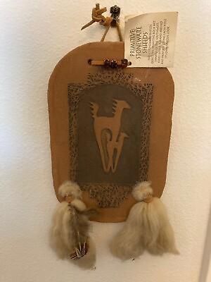SW Pottery Wall Hanging.J Vincent Studio.Native American Horse Stoneware Feather $21.99