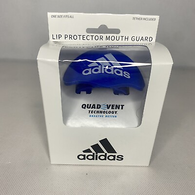 #ad Adidas Lip Protector Mouth Guard Sports Football Breathable Quad Vent Blue New $13.99