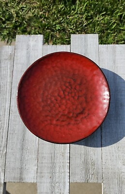 #ad Noemi Ceramiche Salad Plates 3 Red Black Handcrafted Umbria Italy $59.99