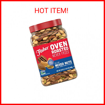 #ad Fisher Snack Oven Roasted Never Fried Deluxe Mixed Nuts 24OZ Almonds Cashews $24.21