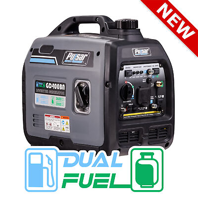 All New Pulsar 4000W Portable Super Quiet Dual Fuel Inverter Generator GD400BN $566.99