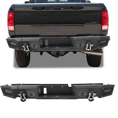 Heavy Steel Rear Bumper Full Guard w LED Light Drings For 2013 18 Dodge Ram 1500 $549.99