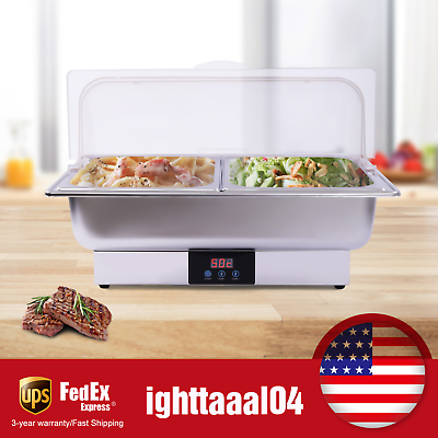#ad For Restaurants Hotels Commercial 2 well Buffet Food Warmer With Half Cover 5.7L $141.00