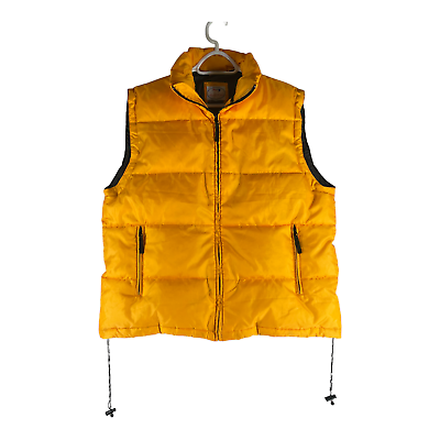 Artic Knit Men#x27;s Puffer Vest Large Orange 70% Down 30% Feather Jacket Coat $39.88