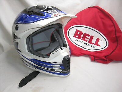 #ad pre owned SC R BELL helmet XXL blue white dirt bike motorcross motorcycle gear $87.60