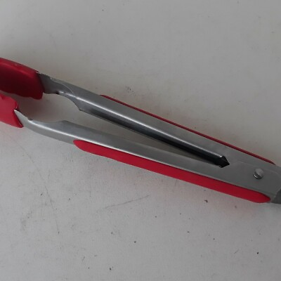 #ad Barbecue Food Salad Tongs Clip Red Handle 10.75 Inch Long $16.14