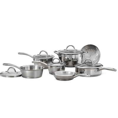 #ad 12 Piece Tramontina Gourmet Stainless Steel Cookware Set Pan TryPly Contruction $112.81