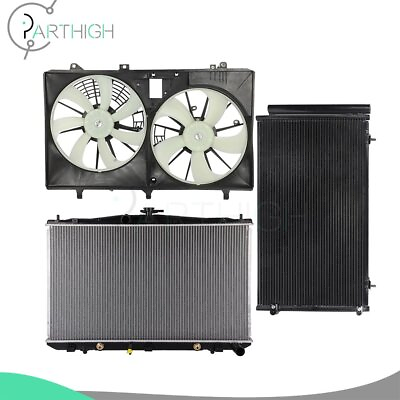 #ad Dual Cooling Fan and Radiator Condenser Car Electric For 2011 2015 Toyota Sienna $202.99